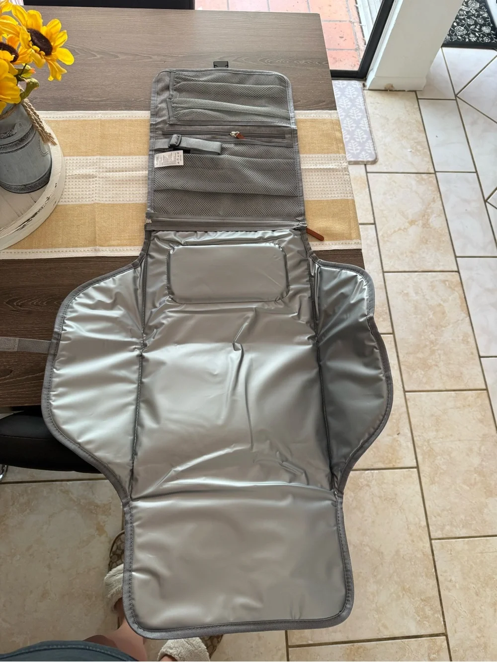 Travel diaper changing pad and storage
